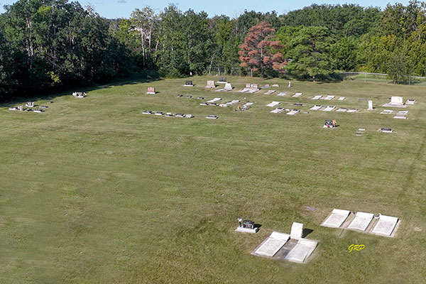 Aerial view of the Garson Cemetery