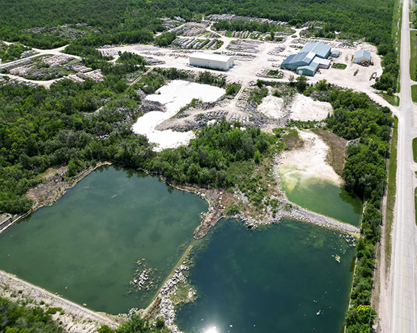 Aerial view of the Gillis Quarry