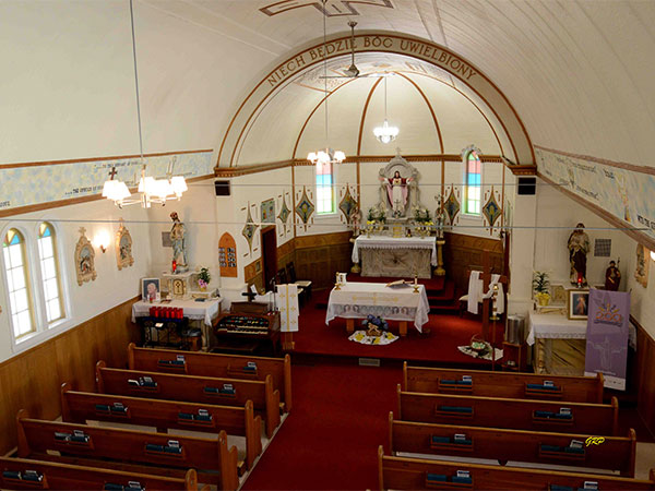 Interior of Sacred Heart of Jesus Roman Catholic Church at Garson