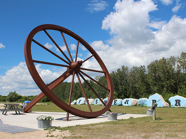 Giant Wheel monument at Fisher Branch