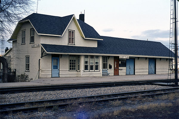 Canadian National Railway station at Gilbert Plains