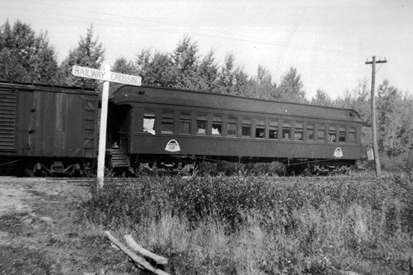 Railway coach used after Glenn School was destroyed by fire