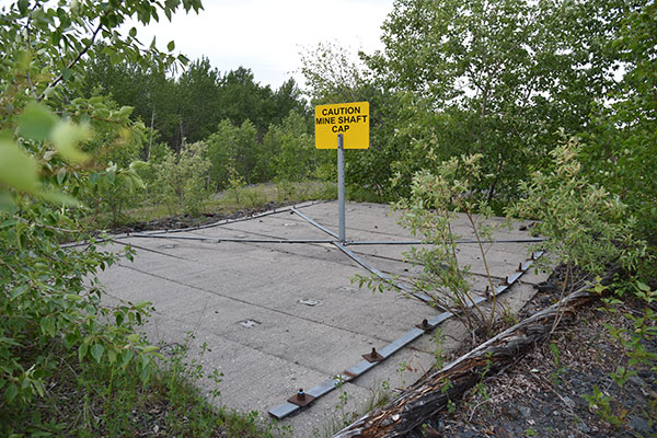 Capped mine from Gods Lake Gold Mine