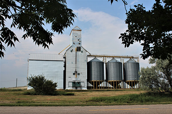 The former Manitoba Pool grain elevator at Goodlands
