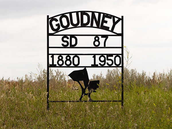 Goudney School commemorative sign