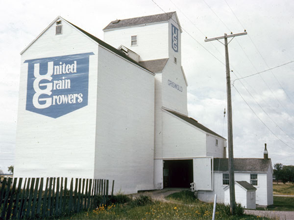 The former United Grain Growers grain elevator 1 at Griswold
