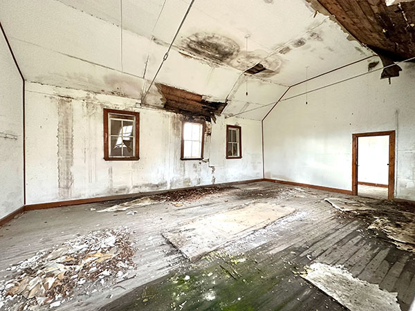 Interior of former Gypsumville Catholic Church building