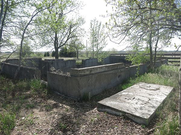 Concrete basement of the former Halicz School