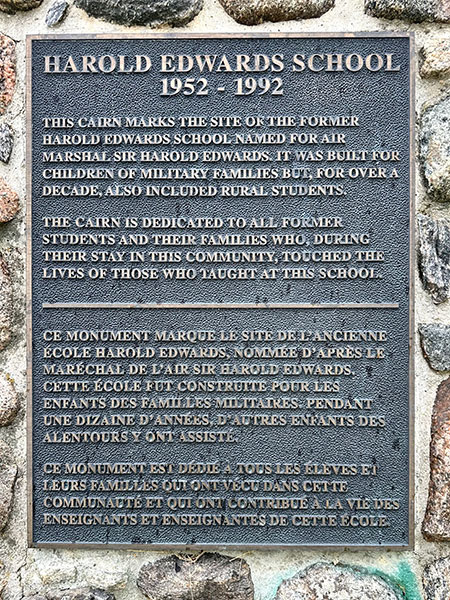 Plaque on Harold Edwards School commemorative monument