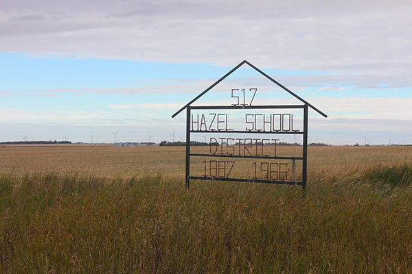 Hazel School commemorative sign
