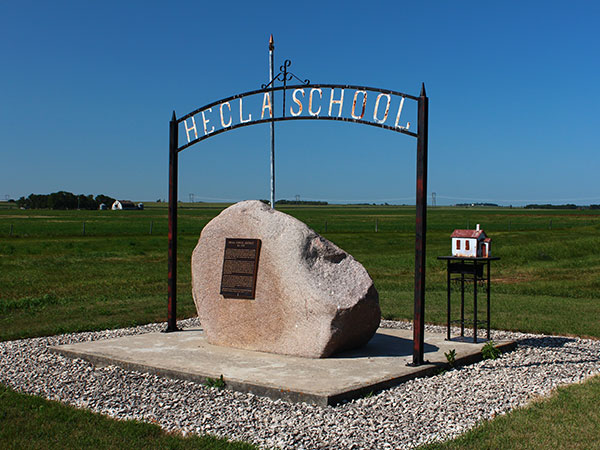 Hecla School commemorative monument