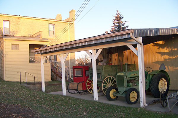 Agricultural equipment on display at Hillcrest Museum