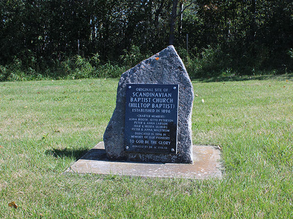Scandinavia Baptist Church commemorative monument