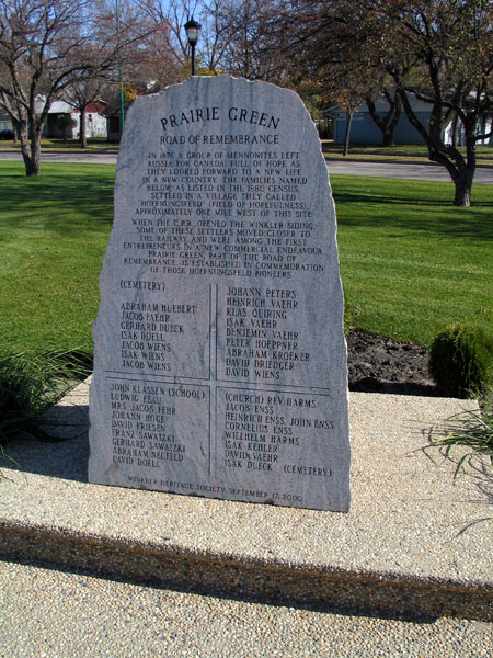 Hoffnungsfeld pioneers commemorative monument
