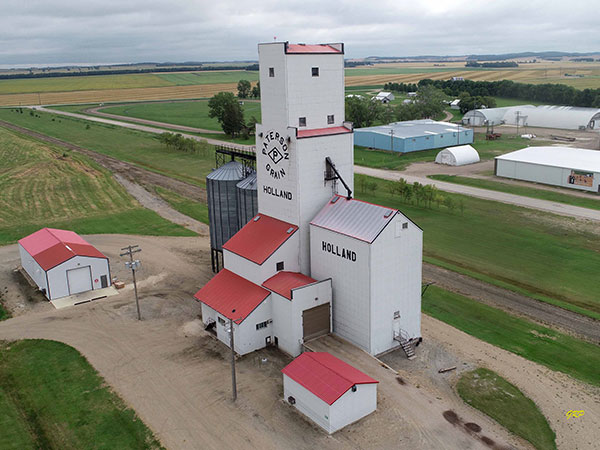 Aerial view of the Paterson grain elevator at Holland