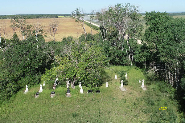 Aerial view of Holy Ascension Ukrainian Orthodox Cemetery