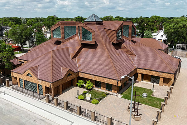 Aerial view of Holy Ghost Roman Catholic Church