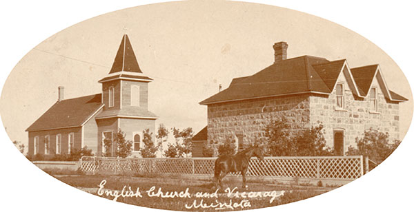 Postcard view of the Holy Trinity Anglican Church (left) and its associated vicarage (right), the former constructed in 1908 from a flour and feed store