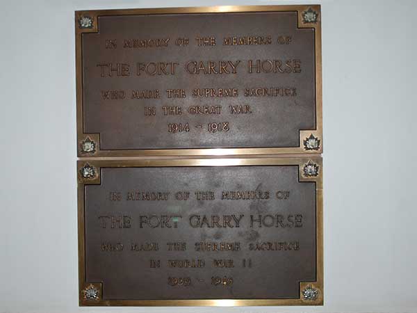 Fort Garry Horse memorial plaques