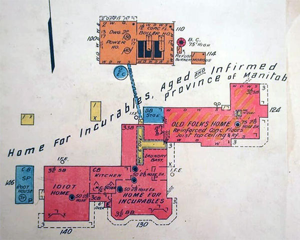 Map of building at Home for Incurables
