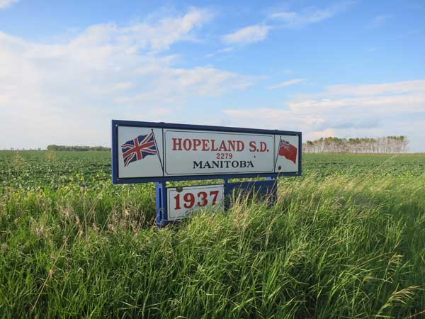 Hopeland School commemorative sign