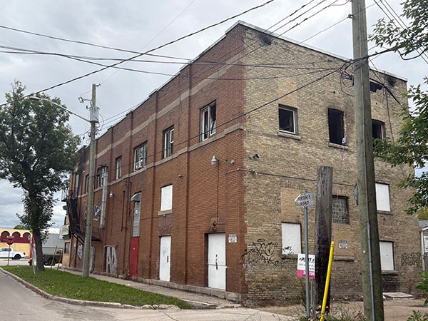 Rear of the Ideal Building after a fire