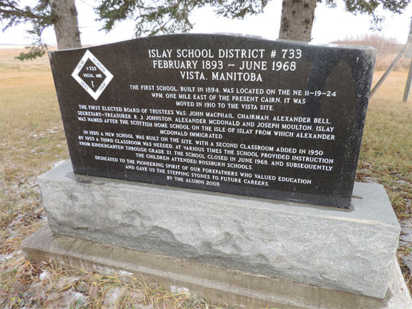 Islay School commemorative monument