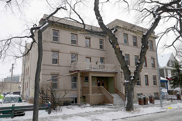 Hebb Apartments on left