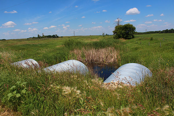 Steel culverts that replaced concrete beam bridge no. 1003