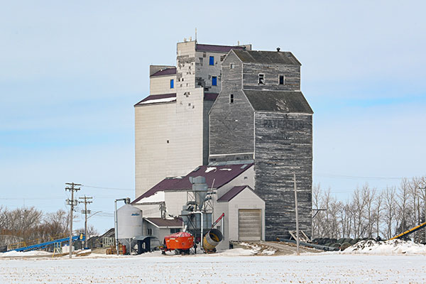 Aerial view of the former Paterson grain elevator at Kane