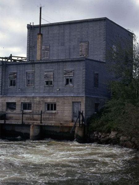 Downstream view of the powerhouse at the Kanuchuan Generating Station