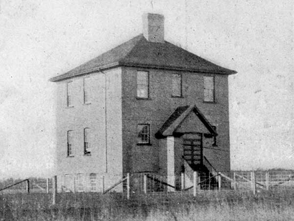 Postcard view of the original Kenton School, constructed in 1905