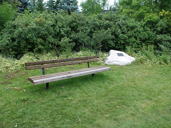 Commemorative monument in Kildonan Meadows Park