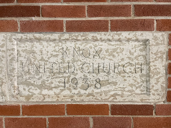 Datestone for Knox United Church