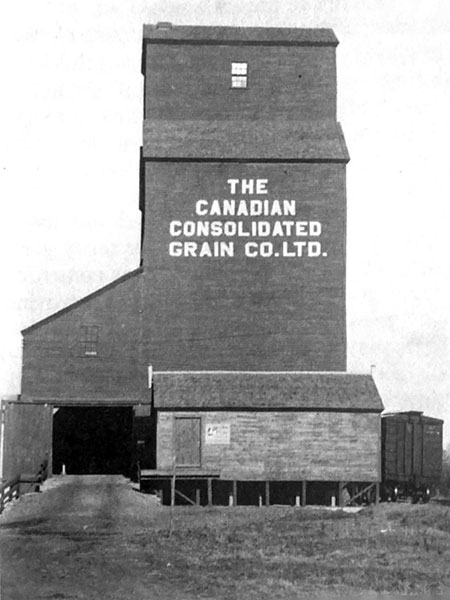 Canadian Consolidated grain elevator at Lac du Bonnet, seen from the Inter-Ocean grain elevator