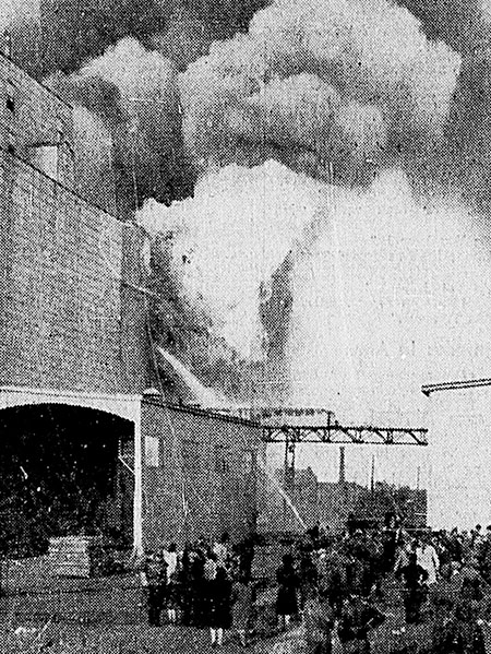 Lake of the Woods mill at Portage la Prairie on fire