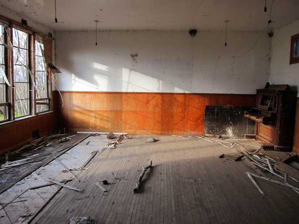 Interior view of the former Lansburne School building