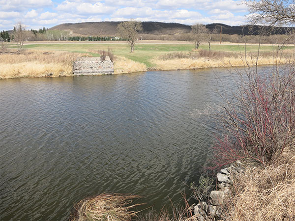 Abutments for the former steel through truss bridge