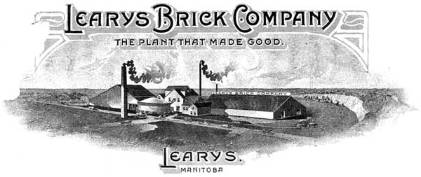 An idealized sketch of the Leary Brickworks, from the company letterhead, when it was in operation between 1910 and 1917