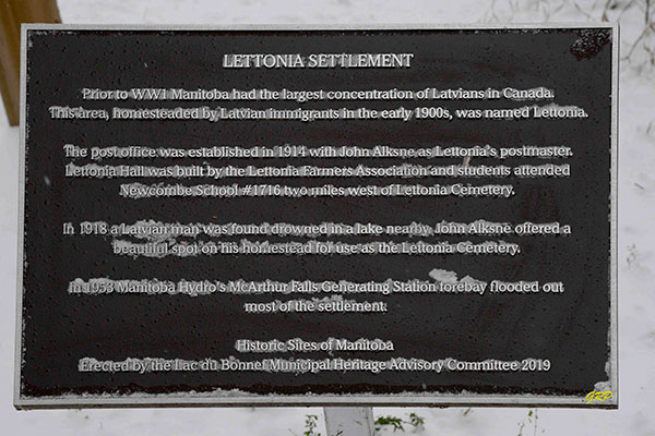 Lettonia settlement plaque