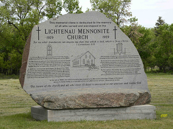 Lichtenau Mennonite Church monument