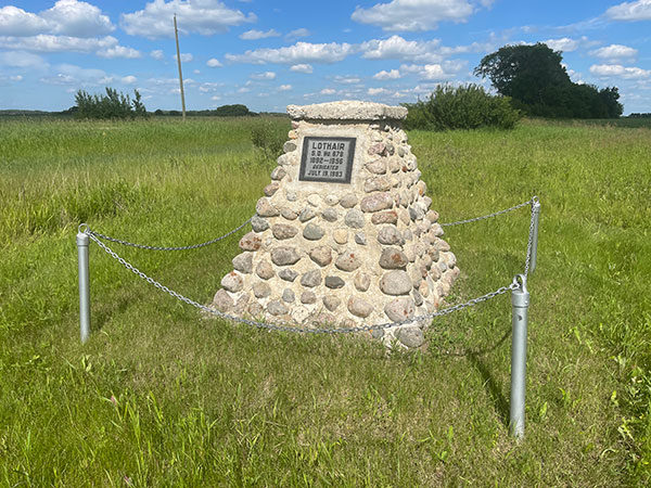 Lothair School commemorative monument