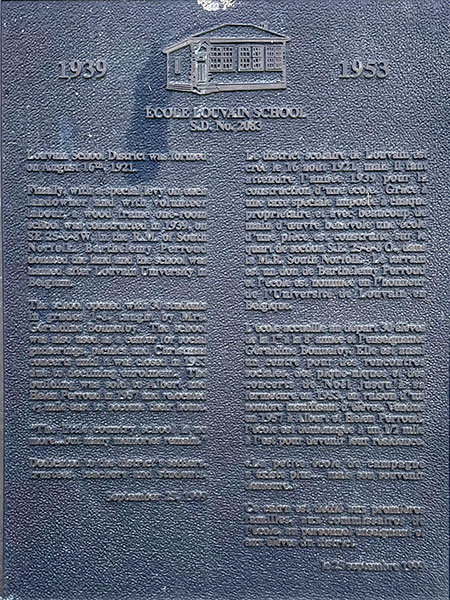 Plaque on the Louvain School commemorative monument