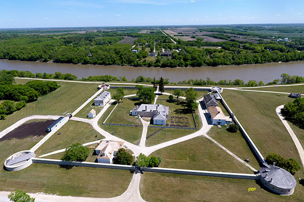 Aerial view of Lower Fort Garry