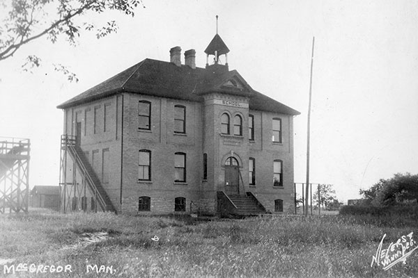 Postcard view of MacGregor School