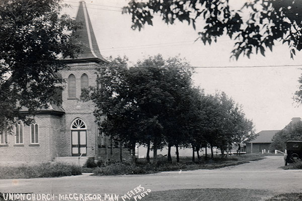 Postcard view of MacGregor Union Church