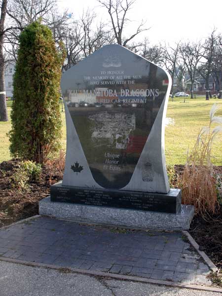 XIIth Manitoba Dragoons 18 Armoured Car Regiment Monument
