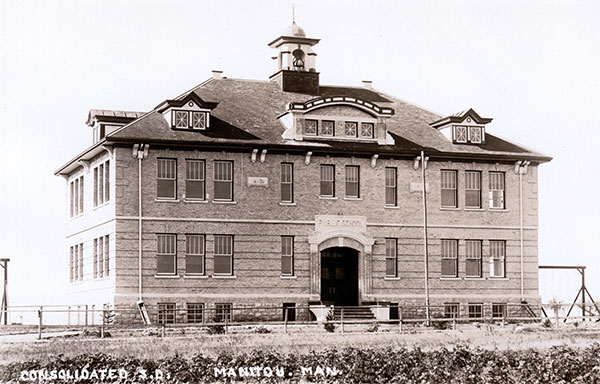 Postcard view of Manitou School