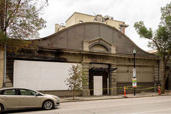 Maw Garage after an arson fire