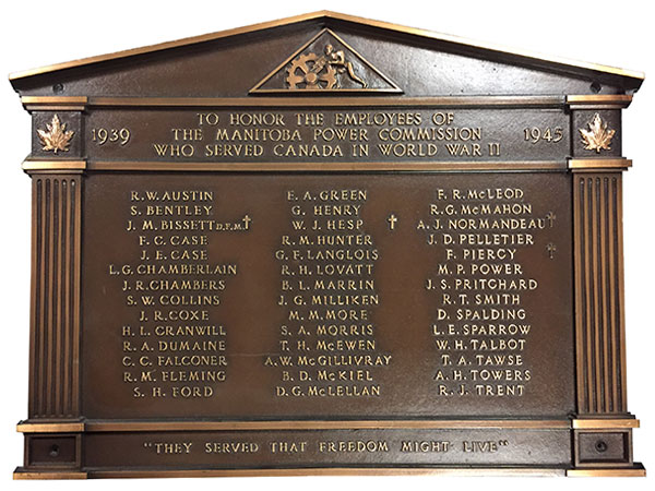 Manitoba Power Commission Plaque